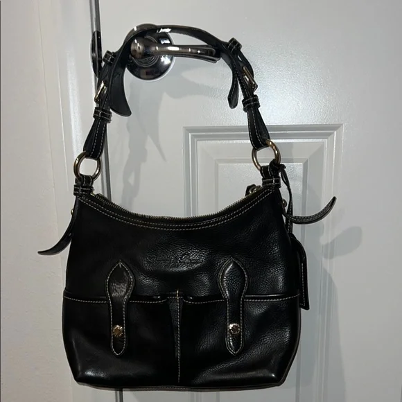 Dooney & Bourke Black Leather Shoulder Bag - Picture 1 of 5